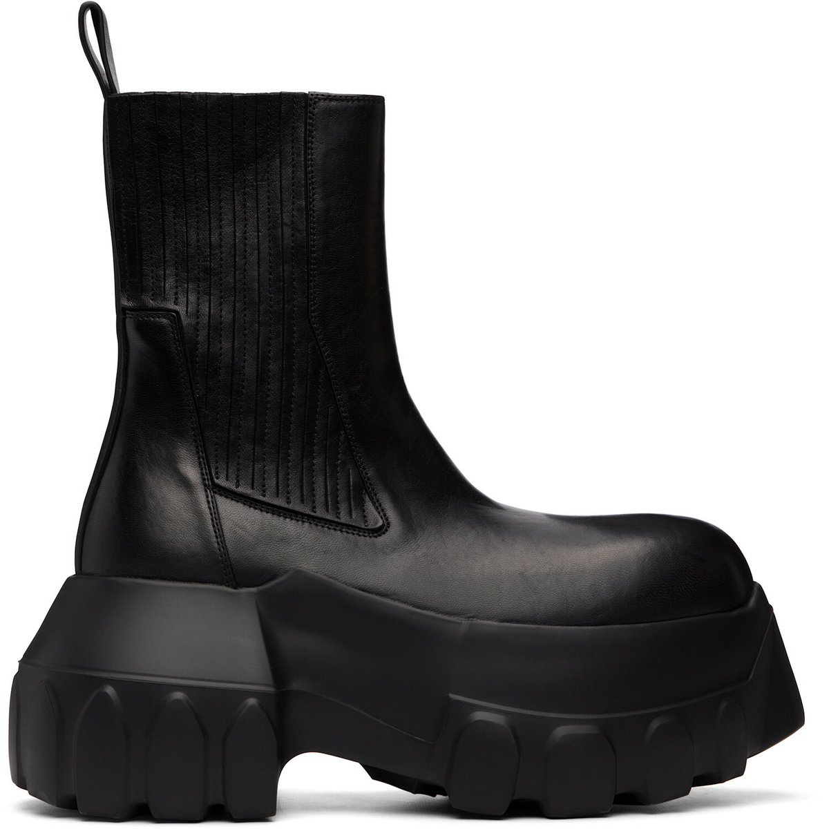 Rick Owens Black Tower Beatle Mega Tractor Chelsea Boots