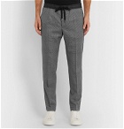 Dolce & Gabbana - Grey Tapered Shell-Trimmed Prince of Wales Checked Wool-Blend Drawstring Trousers - Gray