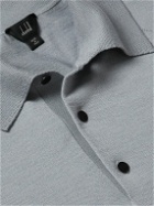 Dunhill - Wool and Mulberry Silk-Blend Polo Shirt - Gray