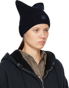 Acne Studios Black Face Logo Square Beanie