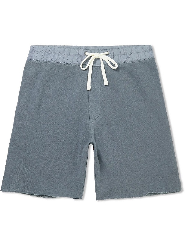 Photo: James Perse - Straight-Leg Supima Cotton-Jersey Drawstring Shorts - Blue
