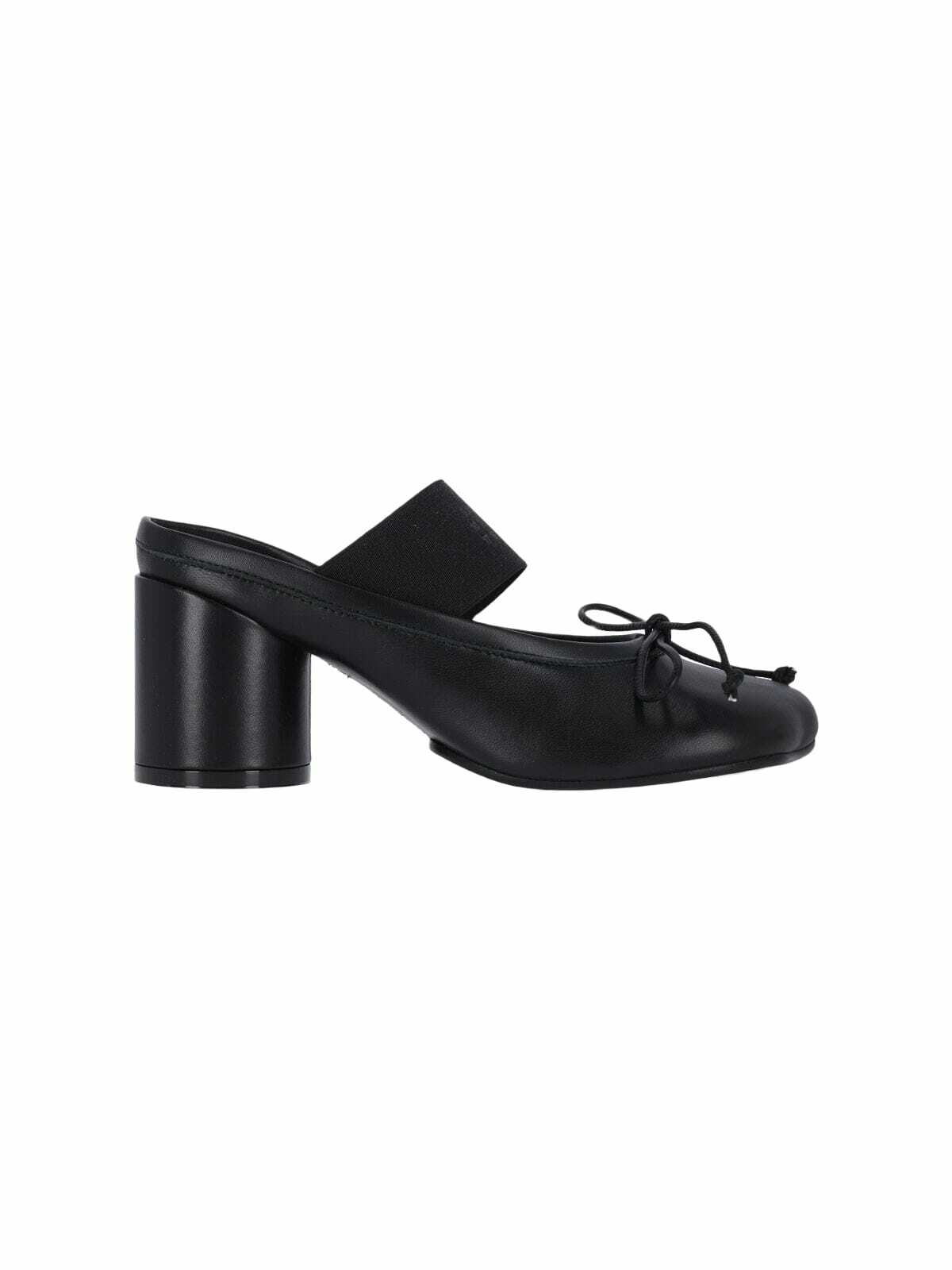 MM6 Maison Margiela Black Scuba Lyrca Heeled Sandals MM6