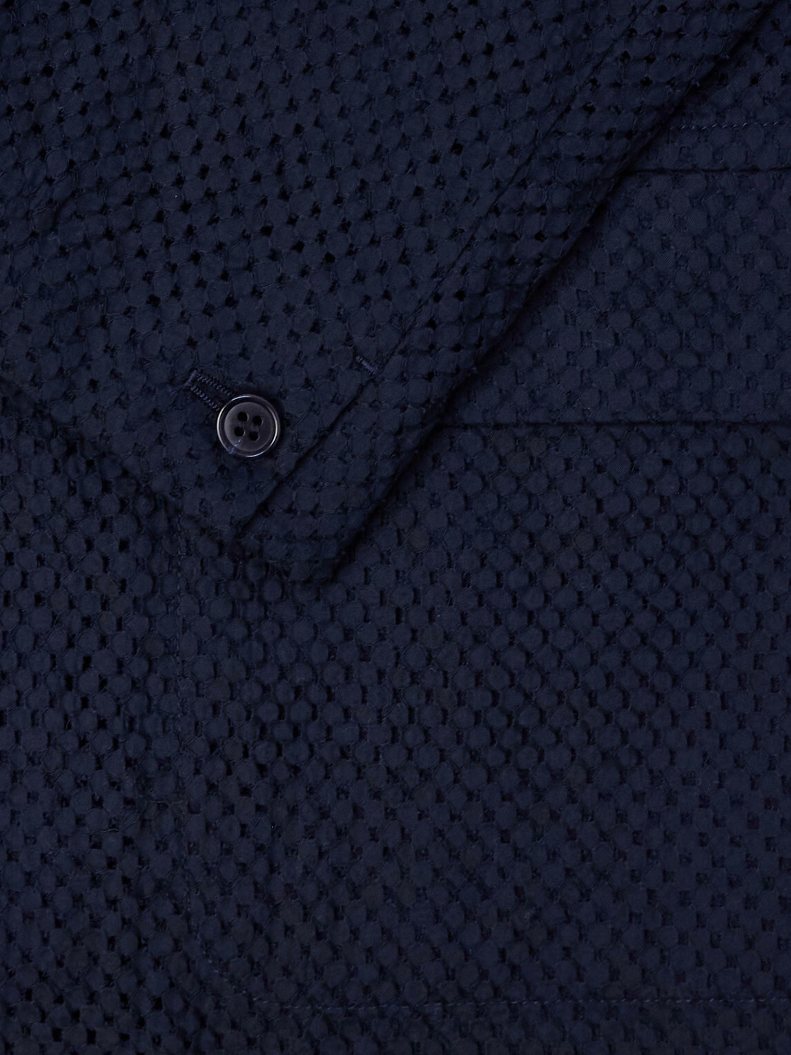 Blue Blue Japan - Textured Cotton Suit Jacket - Blue