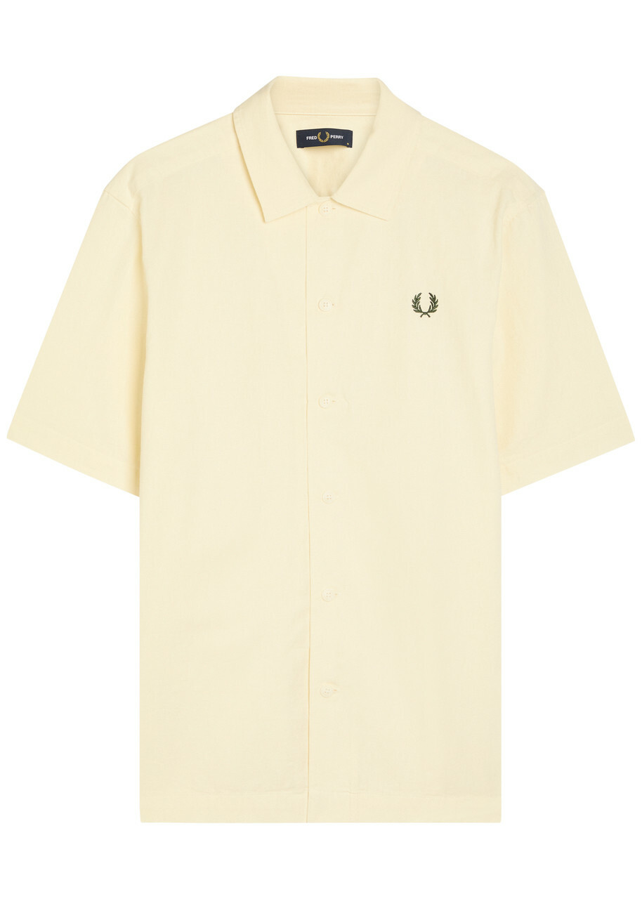 Fred Perry Logo-embroidered Cotton Shirt Ecru