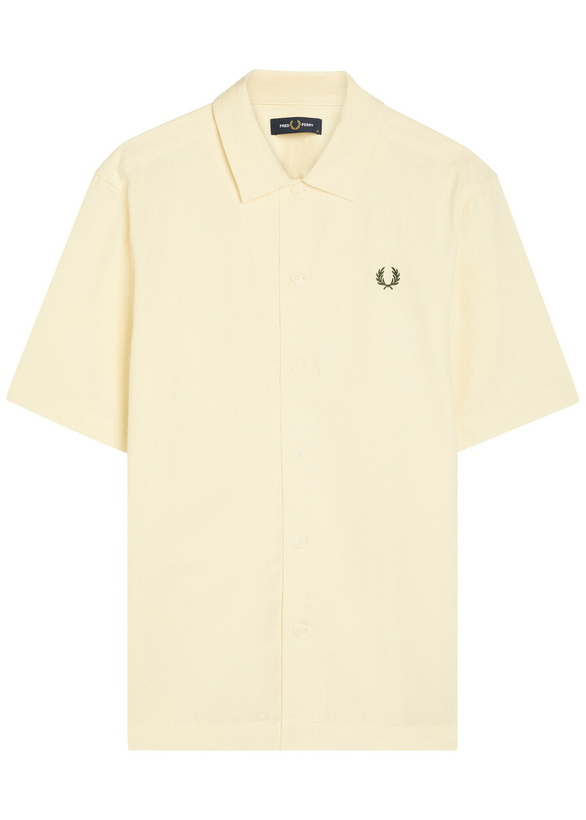 Photo: Fred Perry Logo-embroidered Cotton Shirt Ecru
