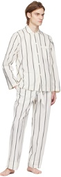 Tekla Off-White Striped Pyjama Pants
