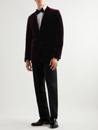 TOM FORD - Shelton Slim-Fit Velvet Tuxedo Jacket - Burgundy