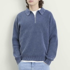 Bound Men's Acid Wash Half Zip Pullover in Navy
