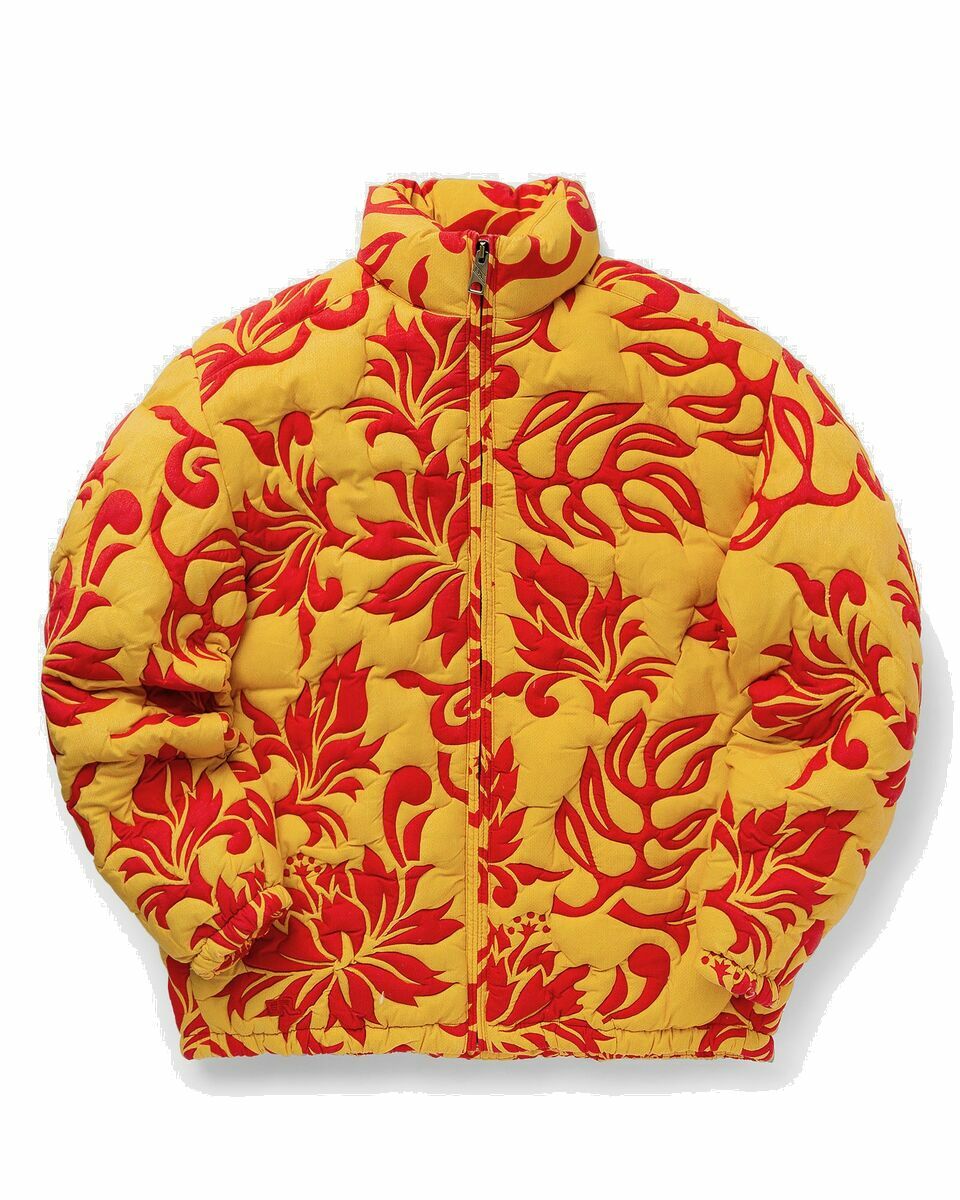 Photo: Erl Printed Quilted Puffer Woven Orange|Yellow - Mens - Down & Puffer Jackets