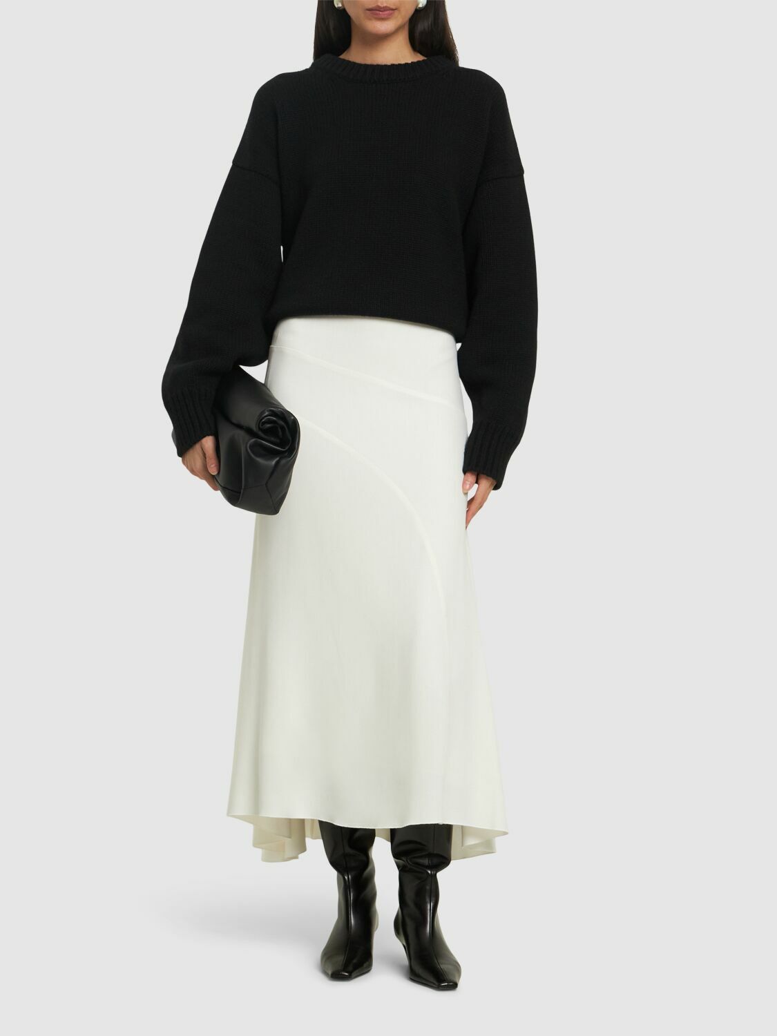 VICTORIA BECKHAM Spiral Seam Fine Ribbed Skirt