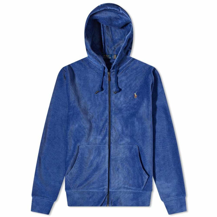 Photo: Polo Ralph Lauren Men's Cord Zip Hoody in Harrison Blue