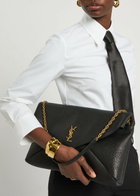 Saint Laurent Envelope Grained Leather Pouch - Black - One Size