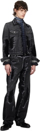 Jean Paul Gaultier Black 'The Flocked' Denim Jacket