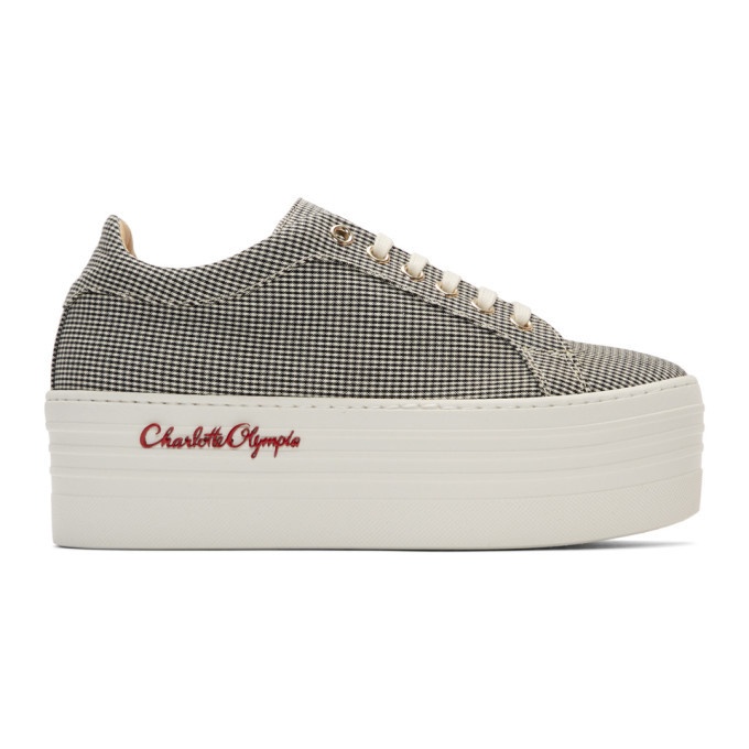 Photo: Charlotte Olympia Black and White Gingham Ace Platform Sneakers