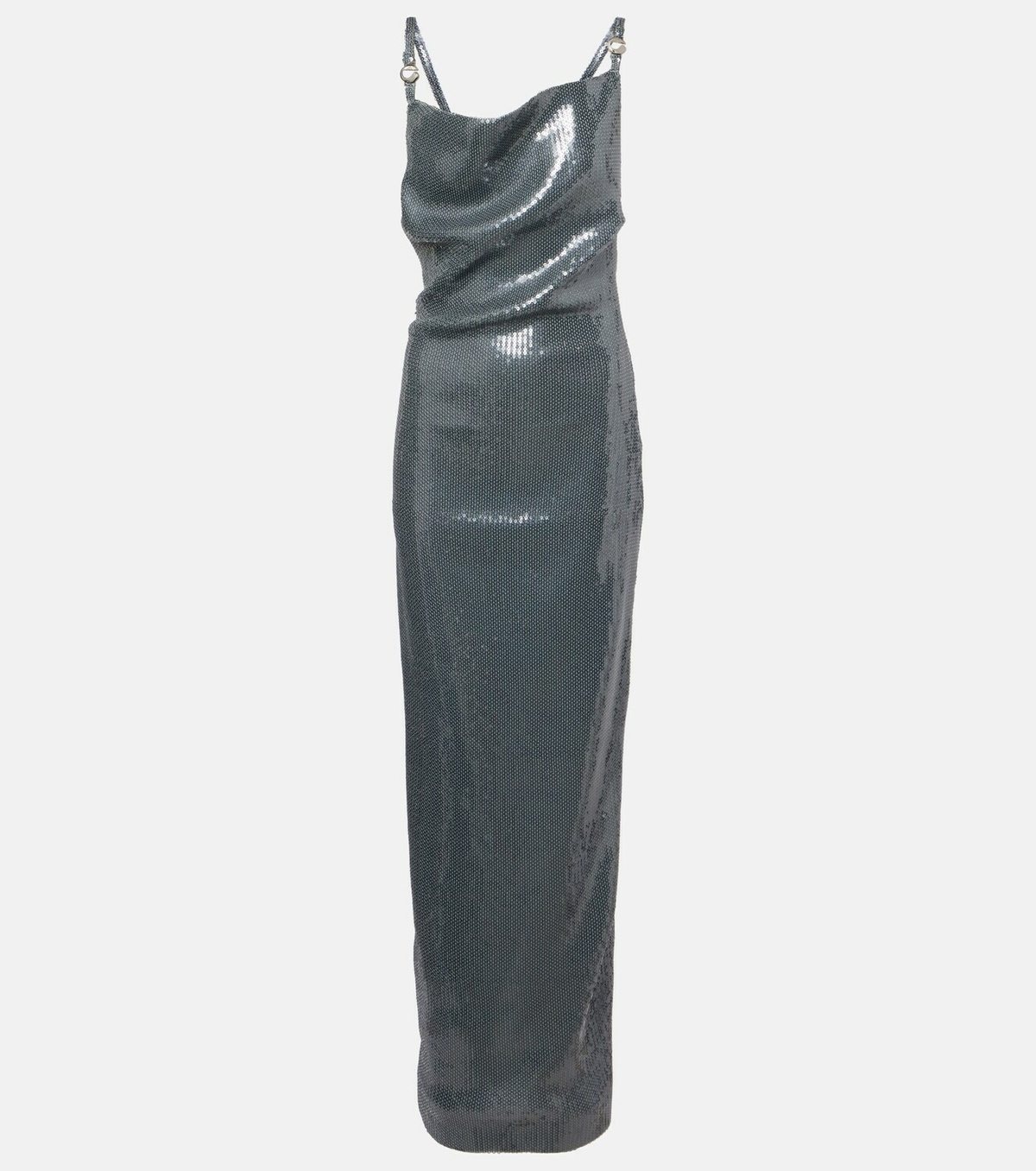 Coperni Sequined draped gown