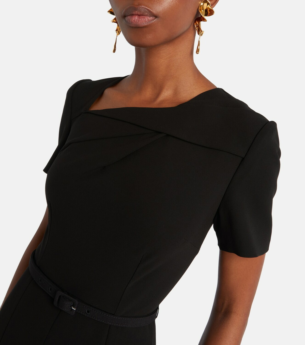 Roland Mouret Belted crêpe midi dress