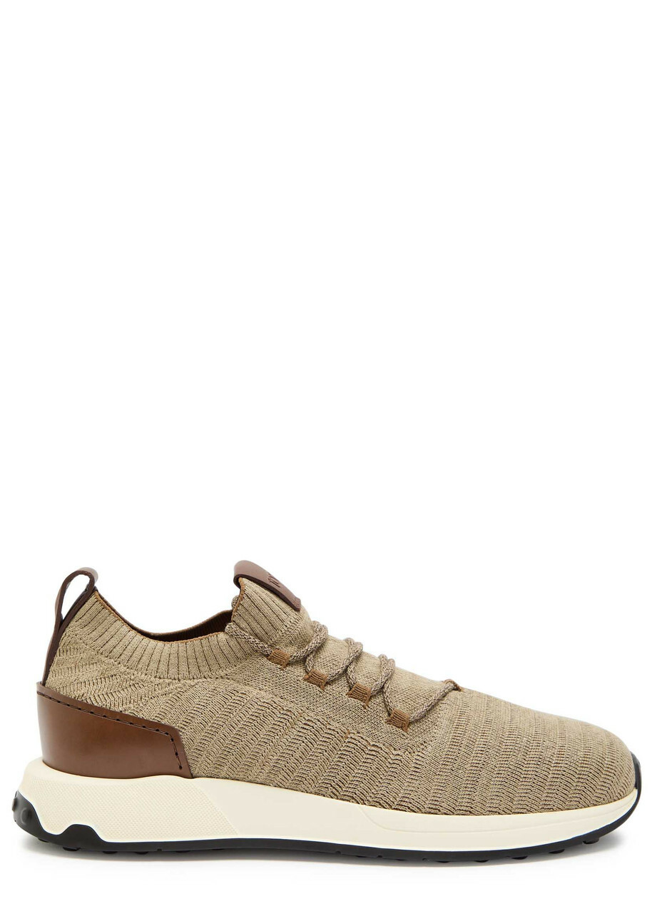 Tods Calzino Knit Sneakers Tan