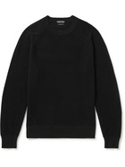 TOM FORD - Ribbed Cotton and Silk-Blend Sweater - Black