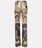 Jean Paul Gaultier Heraldique high-rise straight pants