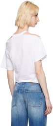 Stella McCartney White Distressed T-Shirt