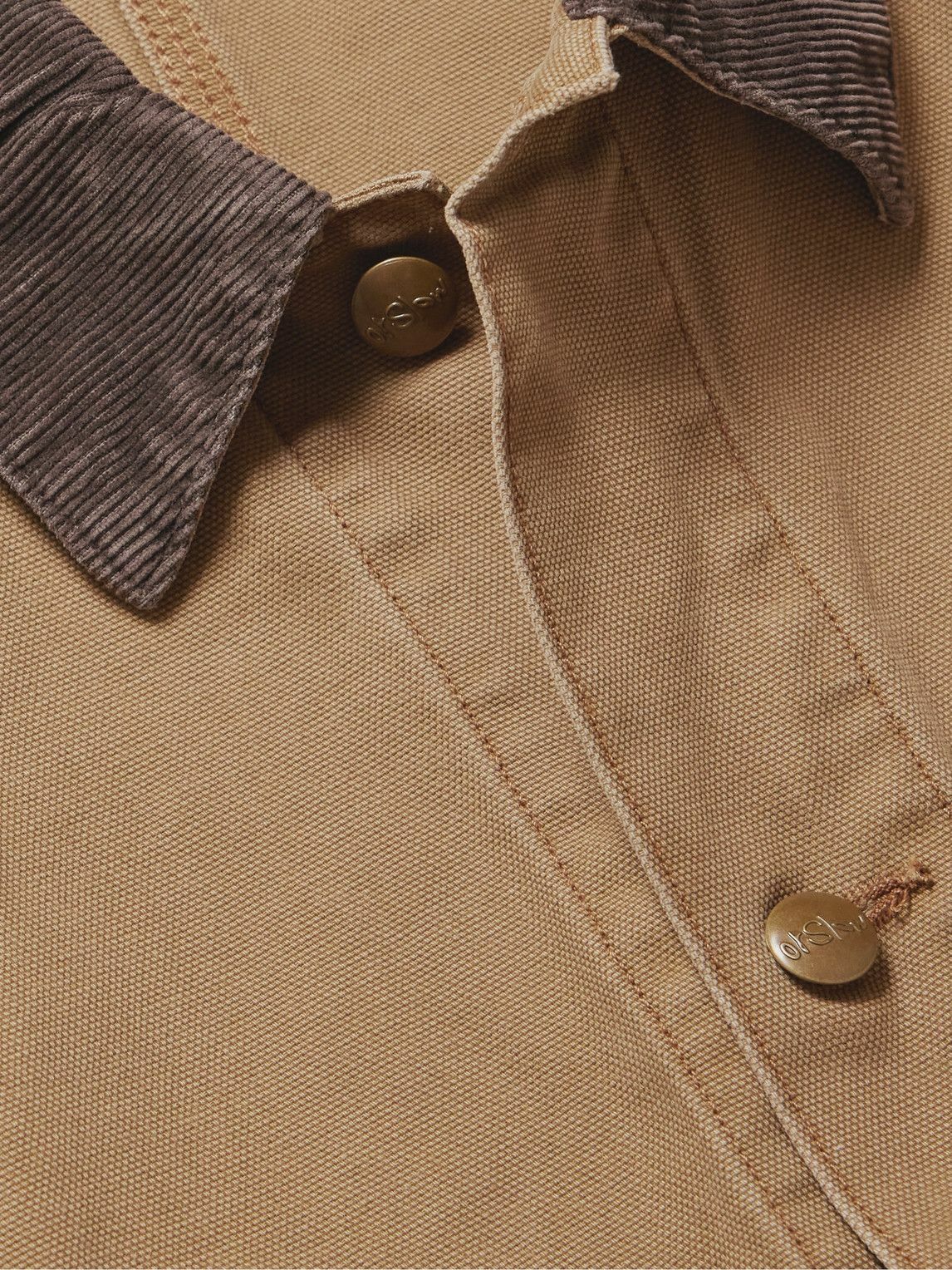 OrSlow - Corduroy-Trimmed Cotton-Canvas Chore Jacket - Brown