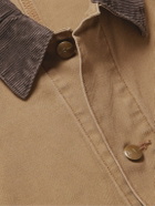 OrSlow - Corduroy-Trimmed Cotton-Canvas Chore Jacket - Brown
