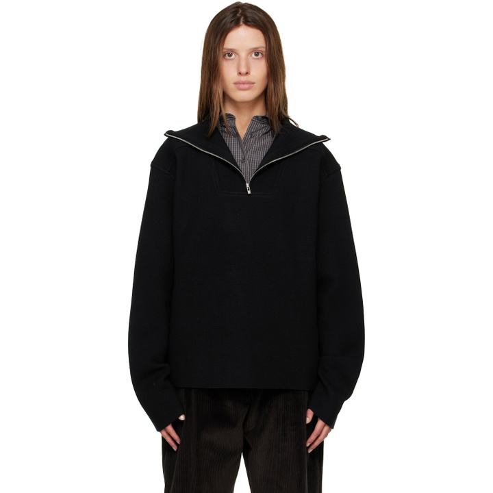 Photo: R2W Black Paulo Wool Hairy Zip-Up Sweater