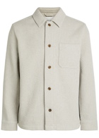 Les Deux Hamilton Textured Twill Overshirt Light Grey