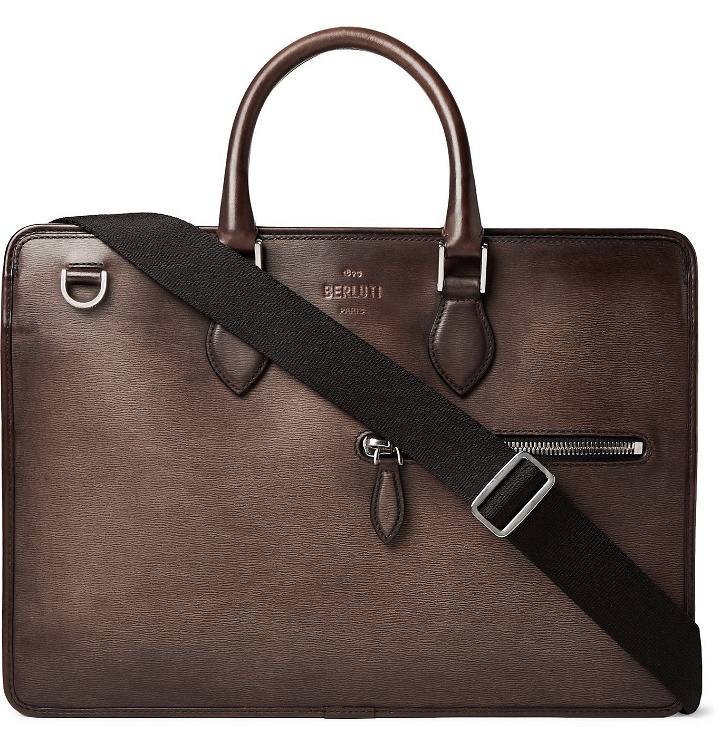 Photo: Berluti - Textured-Leather Briefcase - Brown