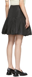 3.1 Phillip Lim Black Taffeta Bubble Hem Miniskirt