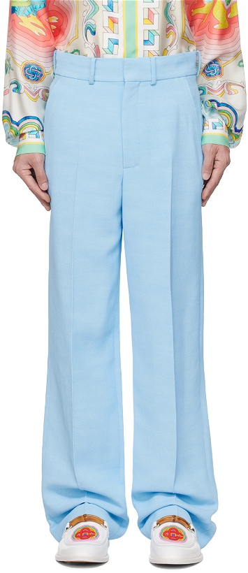 Photo: Casablanca Blue Creased Trousers