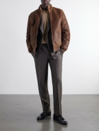 Canali - Shearling-Lined Full-Grain Leather Jacket - Brown