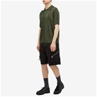 Jacquemus Men's Juego Knitted Polo Shirt in Dark Green