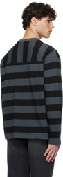 Uniform Bridge Gray & Black Striped Border T-Shirt
