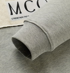 McQ Alexander McQueen - Appliquéd Mélange Fleece-Back Cotton-Jersey Sweatshirt - Gray