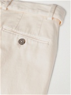 Officine Générale - Hugo Tapered Cropped Pigment-Dyed Stretch-Cotton Chinos - Neutrals