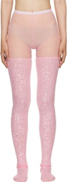 Anna Sui Pink Sequin Tights