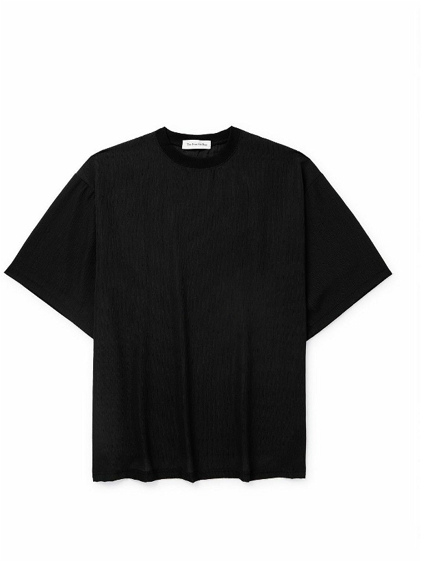 Photo: The Frankie Shop - Eliott Textured Stretch-Jersey T-Shirt - Black