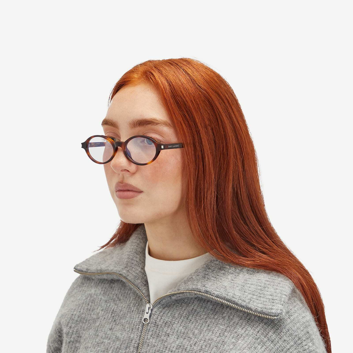 Saint Laurent Sunglasses Women's Saint Laurent Jeanne Optical Glasses in Havana/Transparent 