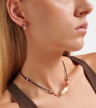 Marie Lichtenberg Ecrou Medium 18kt gold single hoop earring with diamonds