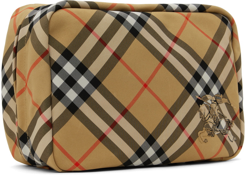 Burberry Beige Check Travel Pouch Burberry