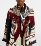 La DoubleJ Fringed printed silk twill scarf
