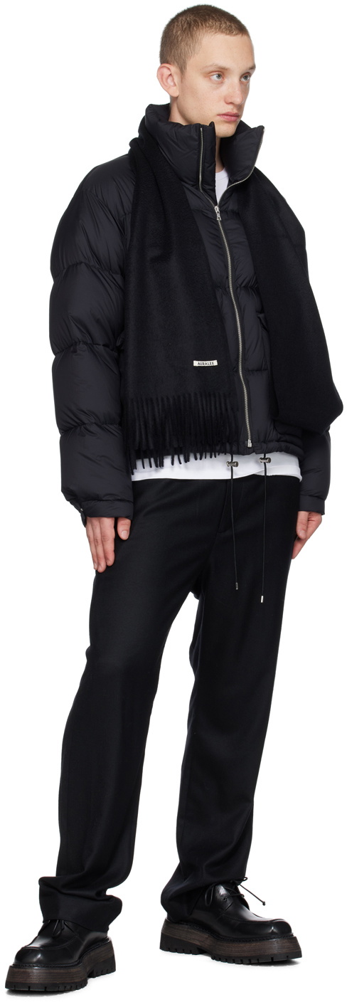 AURALEE Black Fringe Scarf