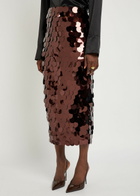 Roksanda Halin Embellished Midi Mesh Skirt Bronze