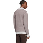 A-Cold-Wall* Burgundy and Grey Merino Jacquard Sweater