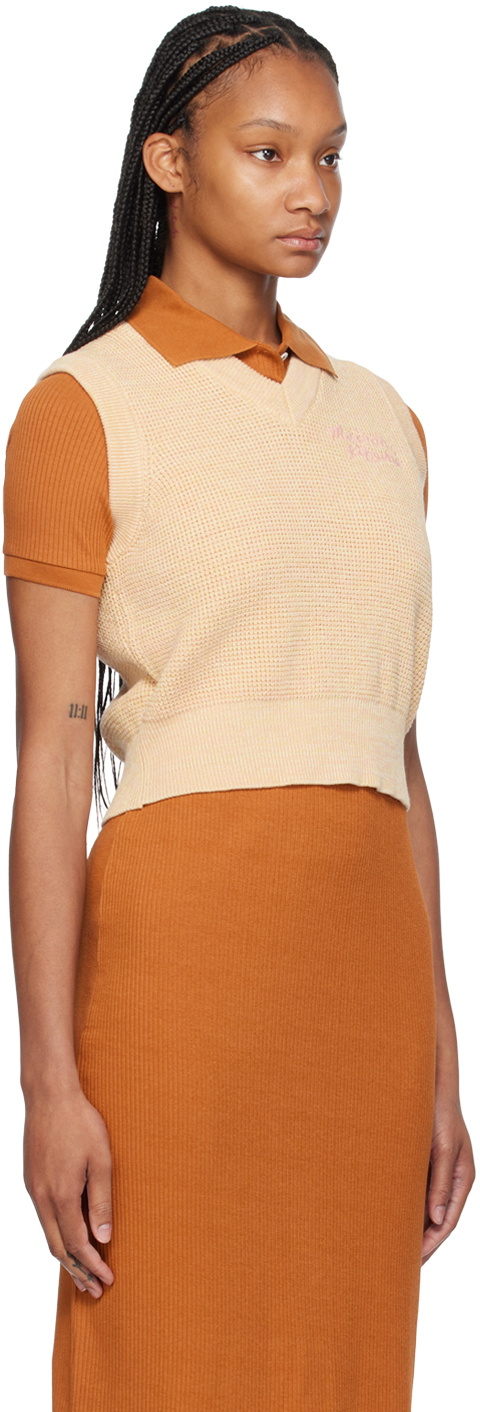 Maison Kitsuné Yellow Handwriting Vest