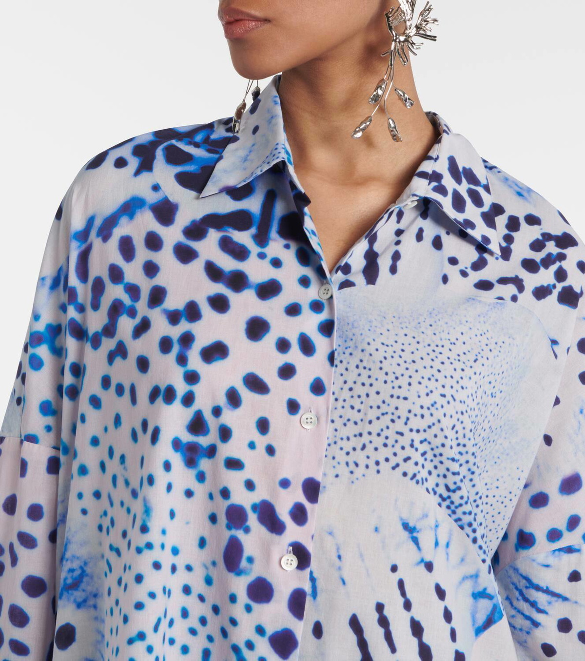 Dries Van Noten Printed cotton voile shirt