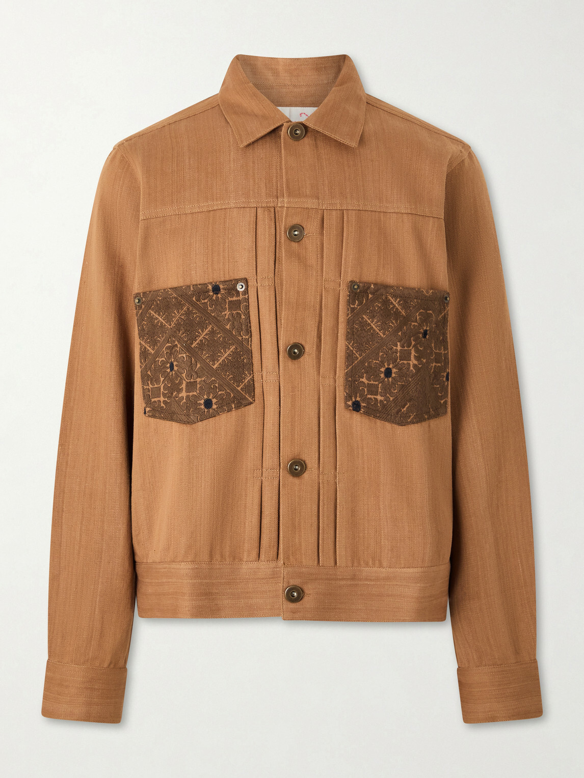 Kardo - Marvin Cotton-Jacquard Trucker Jacket - Brown