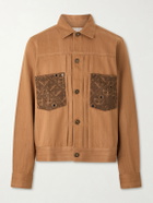 Kardo - Marvin Cotton-Jacquard Trucker Jacket - Brown