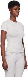 SKIMS Gray Cotton Jersey T-Shirt